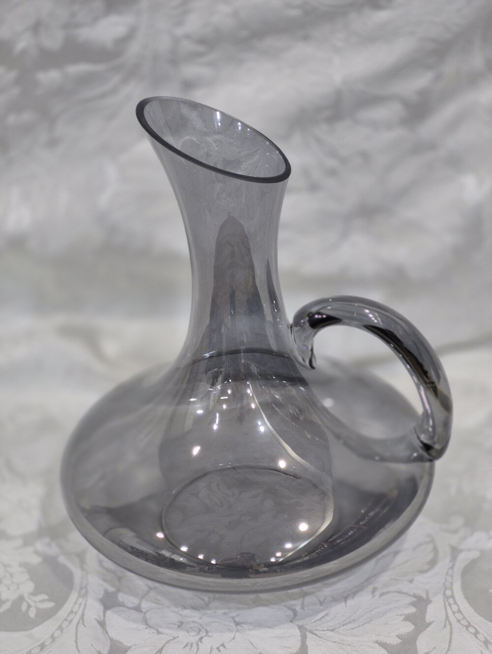Smoky Gray Glass Carafe - Elegant Home Accent